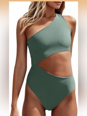 One Piece Ribbed Swimsuit
One Shoulder Cutout L 1175/bb2-3